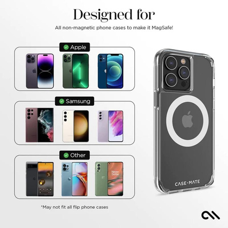 Case-Mate Magnetic Conversion Kit for MagSafe - Uniwersalny pierścień magnetyczny na etui / smartfona 2 szt. (White)