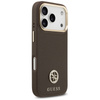 Guess Grained Strass Logo MagSafe - Etui iPhone 17 Pro (brązowy)