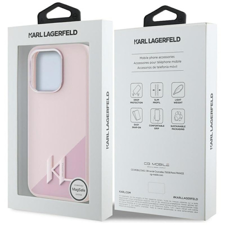 Karl Lagerfeld Silicone Shadow Metal Initial MagSafe - Etui do iPhone 15 Pro Max (różowy)