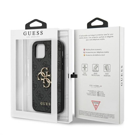 Guess 4G Big Metal Logo - Etui iPhone 12 Pro Max (szary)