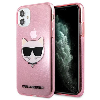 Karl Lagerfeld Choupette Head Glitter - Etui iPhone 11 (różowy)