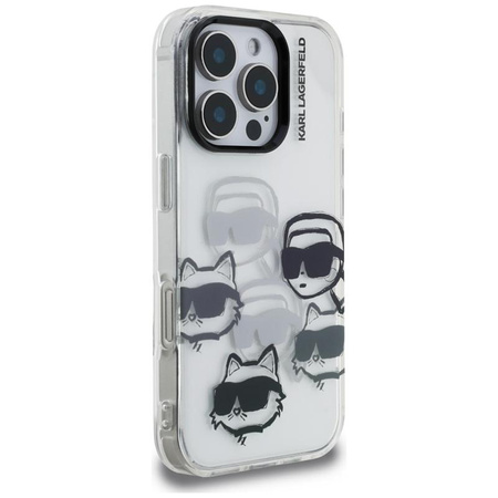 Karl Lagerfeld IML Multi K&C Head Pattern - Etui iPhone 16 Pro (przezroczysty)