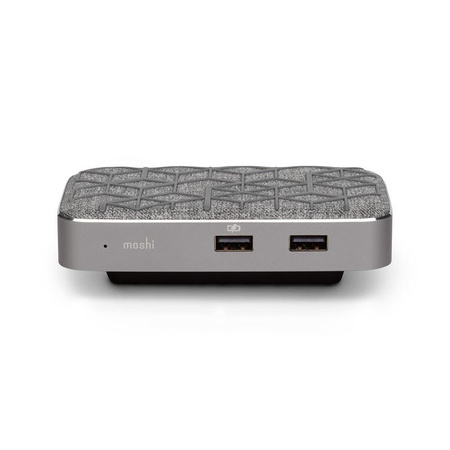 Moshi Symbus Q - Hub USB-C + ładowarka bezprzewodowa indukcyjna Qi do iPhone i Android (Gray)