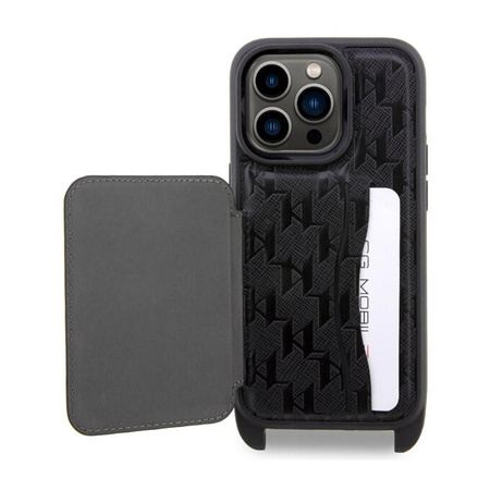 Karl Lagerfeld Crossbody NFT Saffiano Monogram Choupette - Etui iPhone 14 Pro Max (Czarny)