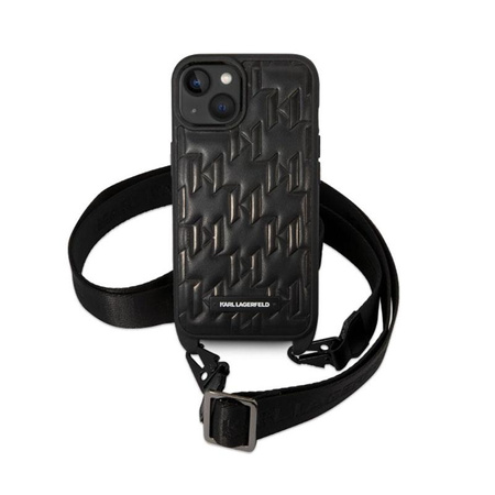 Karl Lagerfeld Monogram Plaque Logo Strap - Etui iPhone 14 (czarny)