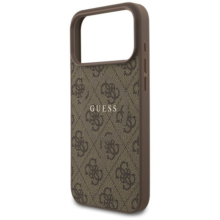 Guess 4G Ring Classic Logo MagSafe - Etui iPhone 17 Pro Max (brązowy)