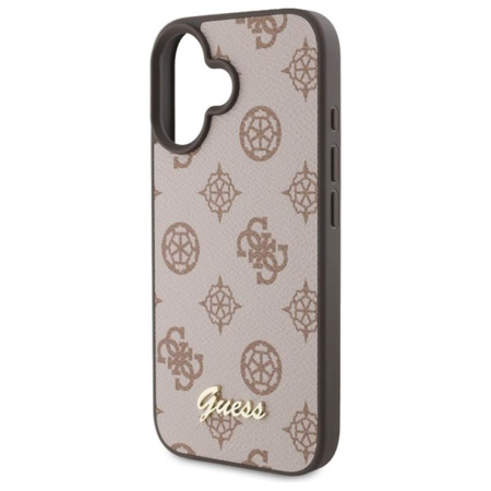 Guess Peony Script MagSafe - Etui iPhone 16 (brązowy)