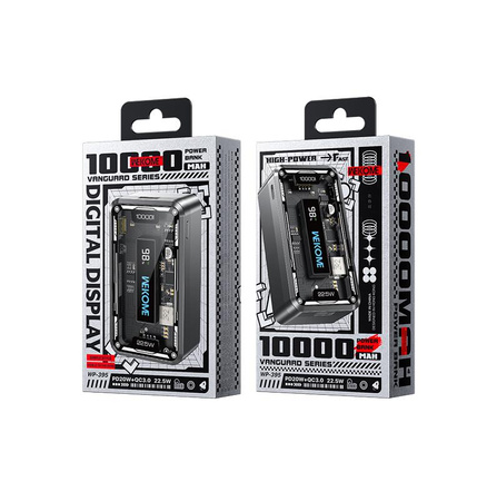 WEKOME WP-395 Vanguard Series - Power bank 10000 mAh Super Charging PD 20W + QC 22.5W (Czarny)