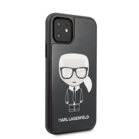 Karl Lagerfeld Double Layer Glitter Iconic - Etui iPhone 11 (czarny)