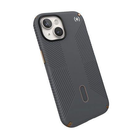 Speck Presidio2 Grip ClickLock & MagSafe - Etui iPhone 16e / iPhone 15 / iPhone 14 / iPhone 13 (Charcoal Grey / Cool Bronze)