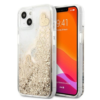 Guess Liquid Glitter Charms - Etui iPhone 13 (złoty)