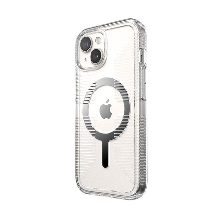 Speck Gemshell Grip + MagSafe - Etui do iPhone 16e / iPhone 15 / iPhone 14 / iPhone 13 (Clear / Chrome Finish)
