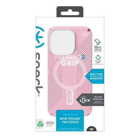 Speck Presidio2 Grip ClickLock & MagSafe - Etui iPhone 16 Pro (Wednesday Pink / Boysenberry Purple / White)