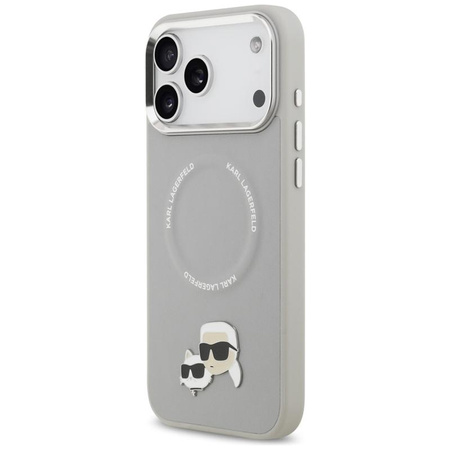 Karl Lagerfeld Karl & Choupette Pins MagSafe - Etui iPhone 17 Pro (szary)