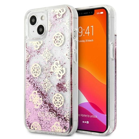 Guess Peony Liquid Glitter - Etui iPhone 13 (różowy)