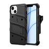 ZIZO BOLT Series - Pancerne etui iPhone 13 ze szkłem 9H na ekran + uchwyt z podstawką (czarny)