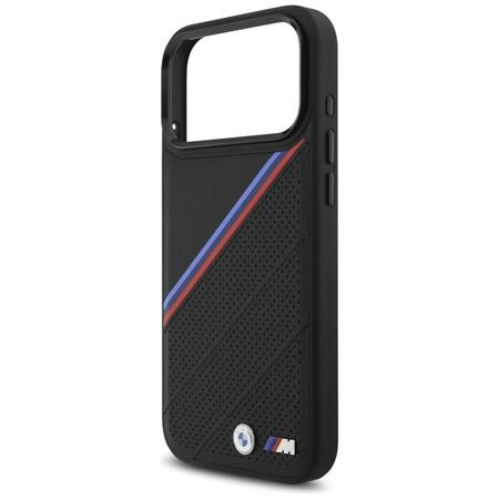 BMW M Tricolor Metal Logo MagSafe - Etui iPhone 17 Pro Max (czarny)