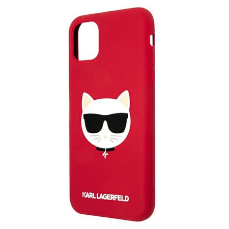 Karl Lagerfeld Choupette Head Silicone - Etui iPhone 11 (czerwony)
