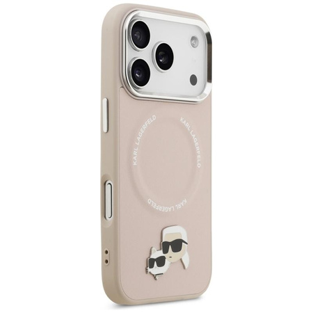 Karl Lagerfeld Karl & Choupette Pins MagSafe - Etui iPhone 17 Pro (różowy)