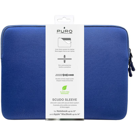 PURO Scudo Sleeve - Pokrowiec MacBook Pro 14” / Notebook 13” (granatowy)
