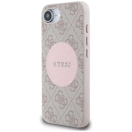 Guess 4G Circle Classic Logo MagSafe - Etui do iPhone 16e (różowo)