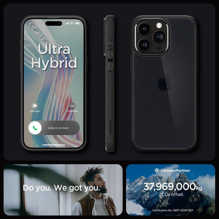 Spigen Ultra Hybrid - Etui do iPhone 15 Pro Max (Frost Black)