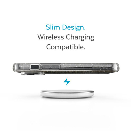 Speck Presidio Perfect-Clear with Glitter - Etui iPhone 14 Plus z powłoką MICROBAN (Clear / Gold Glitter)