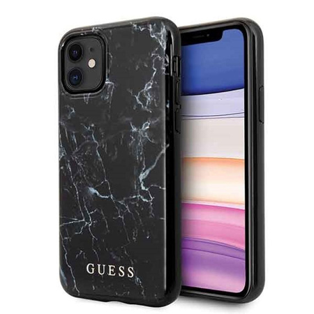 Guess Marble - Etui iPhone 11 (czarny)