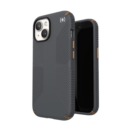 Speck Presidio2 Grip - Etui iPhone 15 (Charcoal Grey / Cool Bronze / White)