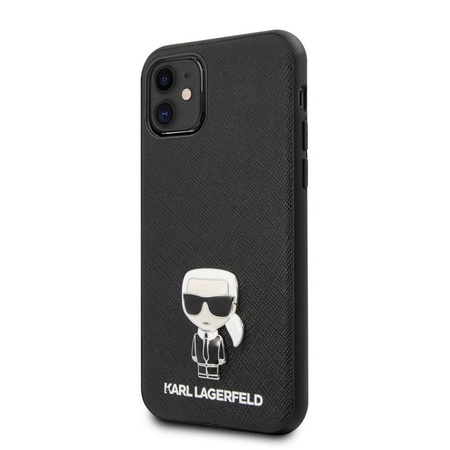Karl Lagerfeld Saffiano with Pin Ikonik - Etui iPhone 11 (black)