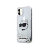 Karl Lagerfeld Liquid Glitter NFT Choupette Head - Etui iPhone 11 (srebrny)