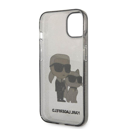 Karl Lagerfeld IML Glitter NFT Karl & Choupette - Etui iPhone 14 (czarny)