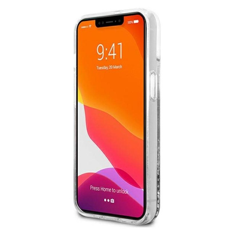 Karl Lagerfeld Liquid Glitter Karl & Choupette - Etui iPhone 13 mini (srebrny)