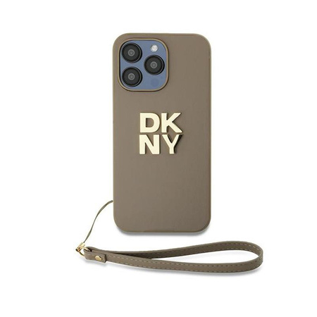DKNY Wrist Strap Stock Logo - Etui iPhone 15 Pro Max (beżowy)