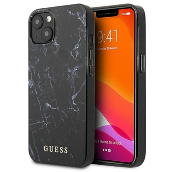 Guess Marble - Etui iPhone 13 (czarny)