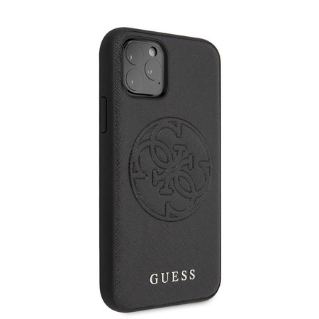 Guess Saffiano 4G Circle Logo - Etui iPhone 11 Pro (czarny)