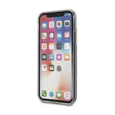 Guess Liquid Glitter Charms - Etui iPhone Xs / X (złoty)