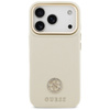 Guess Grained Strass Logo MagSafe - Etui iPhone 17 Pro (beżowy)