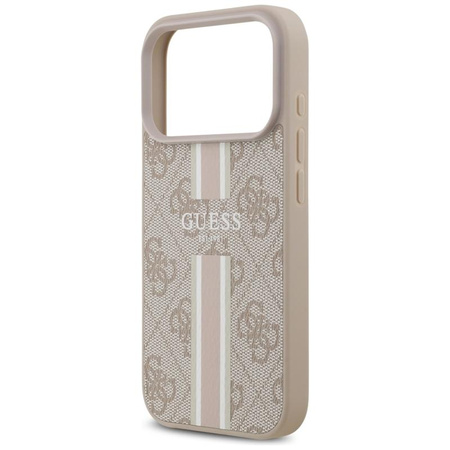 Guess 4G Printed Stripes MagSafe - Etui iPhone 17 Pro (różowy)