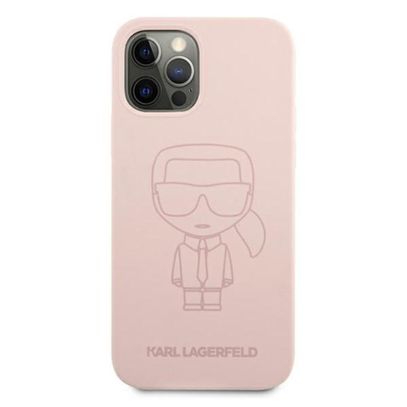 Karl Lagerfeld Silicone Ikonik Outline - Etui iPhone 12 / iPhone 12 Pro (różowy)