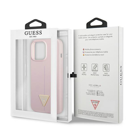 Guess Silicone Triangle Logo - Etui iPhone 13 Pro (liliowy)