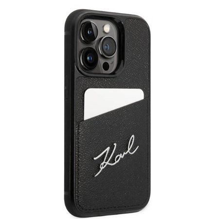 Karl Lagerfeld Signature Logo Cardslot - Etui iPhone 14 Pro Max (czarny)