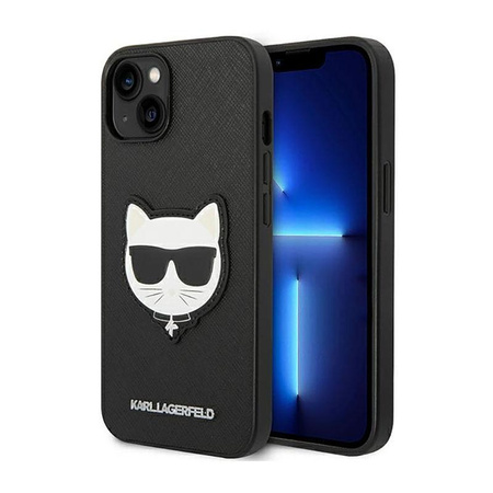 Karl Lagerfeld Saffiano Choupette Head Patch Case - Etui iPhone 14 Plus (czarny)