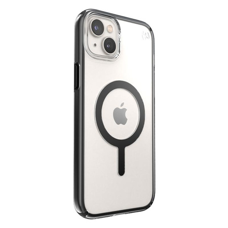 Speck Presidio Perfect-Clear with Impact Geometry + MagSafe - Etui iPhone 15 Plus / 14 Plus z powłoką MICROBAN (Clear / Black)