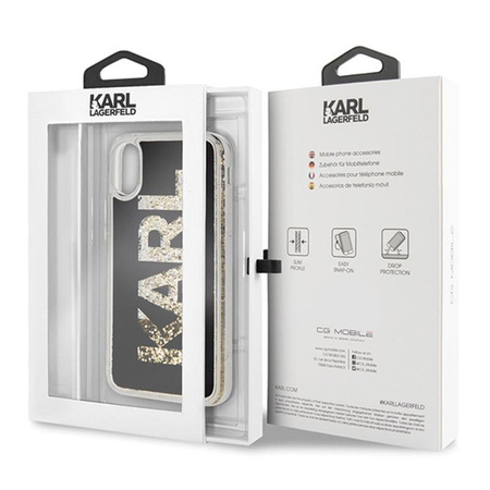 Karl Lagerfeld Logo Karl - Etui iPhone Xs / X (Gold Glitter)