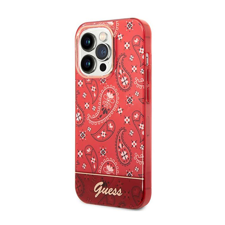 Guess Bandana Paisley - Etui iPhone 14 Pro (czerwony)