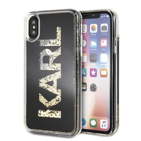 Karl Lagerfeld Logo Karl - Etui iPhone Xs / X (Gold Glitter)