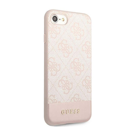 Guess 4G Bottom Stripe Collection - Etui iPhone iPhone SE (2022/2020) / 8 / 7 (różowy)