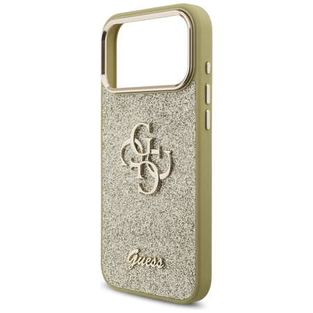 Guess Fixed Glitter Big 4G Metal Frame - Etui iPhone 17 Pro Max (złoty)