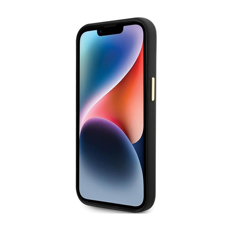 Guess Silicone Script Metal Logo & Frame - Etui iPhone 15 (czarny)